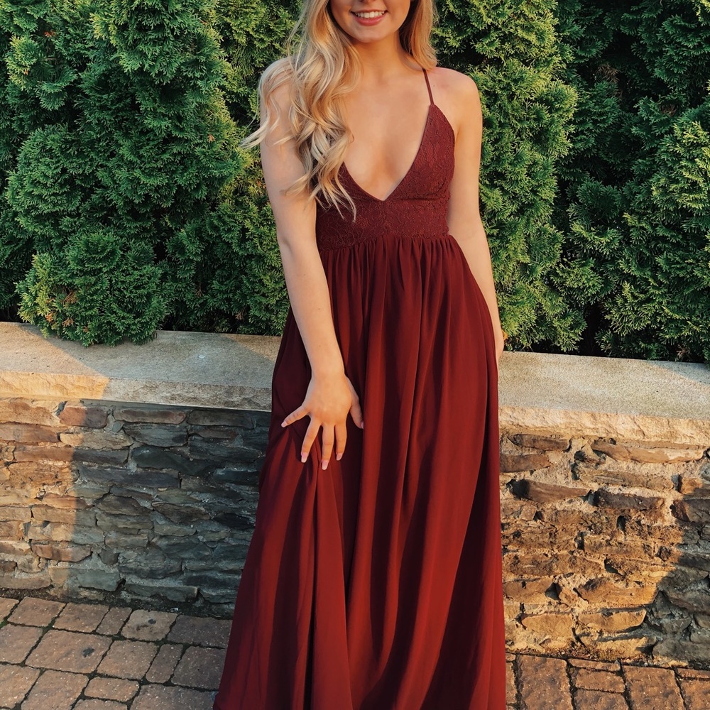 Deep red/ maroon long occasion dress
